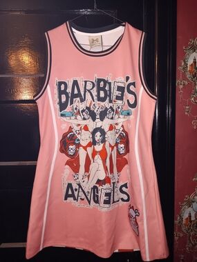 Barbie's Angels Peach Graphic Tank Jersey Dress